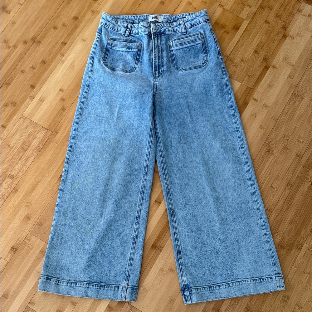 Paige Blue Wide-Leg Women Jeans